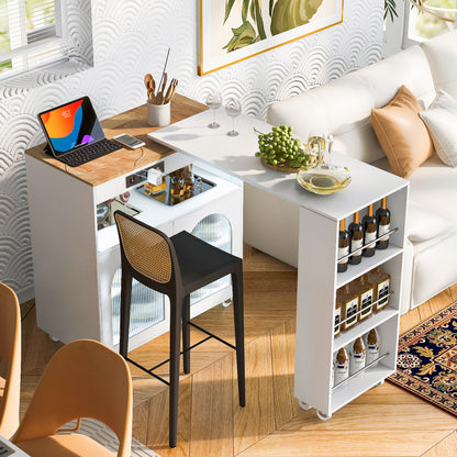 33" Rolling Kitchen Island With Storage
