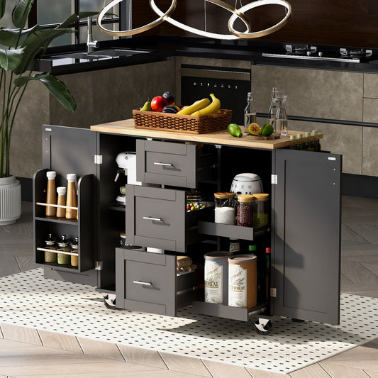50" Rolling Kitchen Island