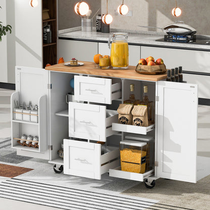 50" Rolling Kitchen Island