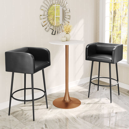 24" Brown Wood Rounded Bar Table