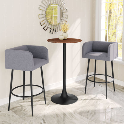 24" Brown Wood Rounded Bar Table