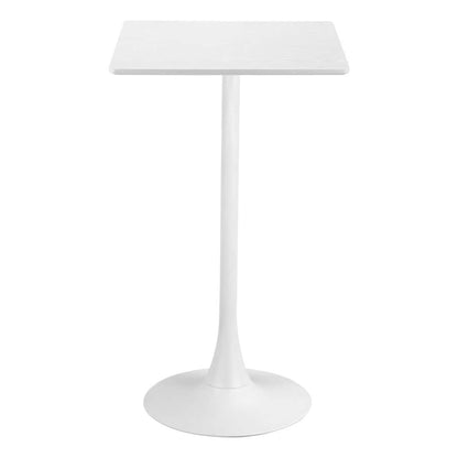 Homeroots Steel 24" White Wood Square Bar Table
