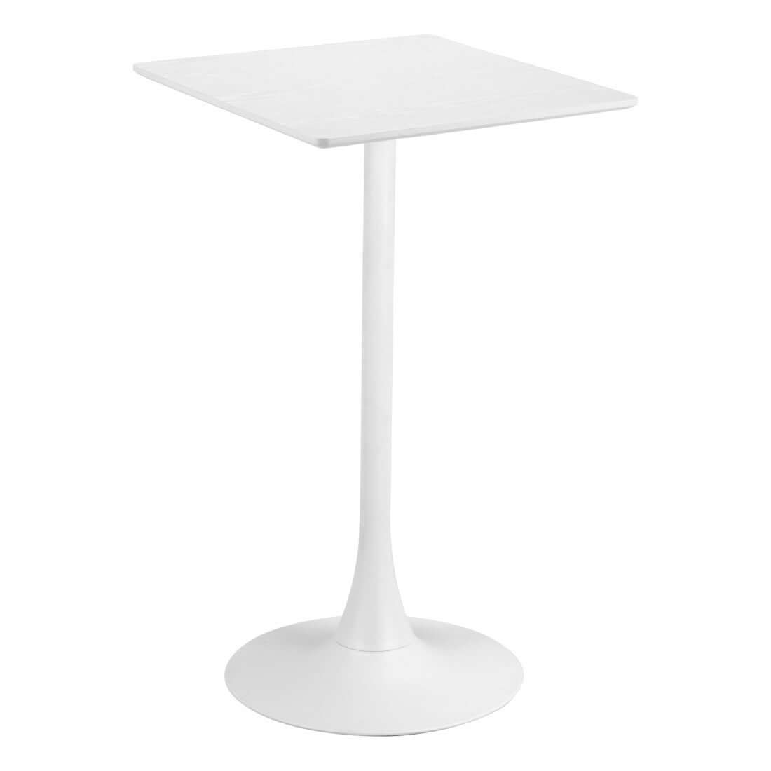Homeroots Steel 24" White Wood Square Bar Table