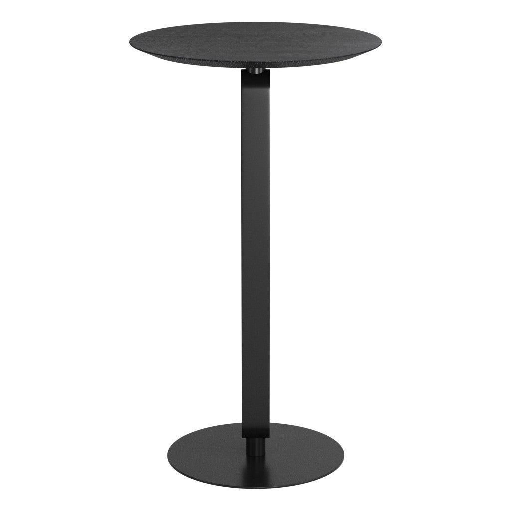 24" Black Wood Rounded Bar Table