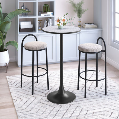 24" Brown Wood Rounded Bar Table