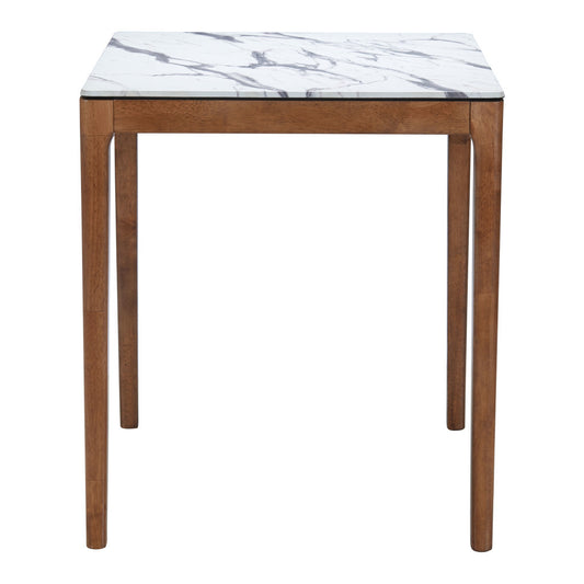32" White Solid Wood Square Bar Table