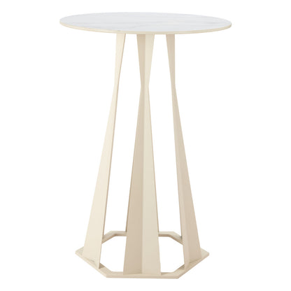 26" White Marble Bar Table