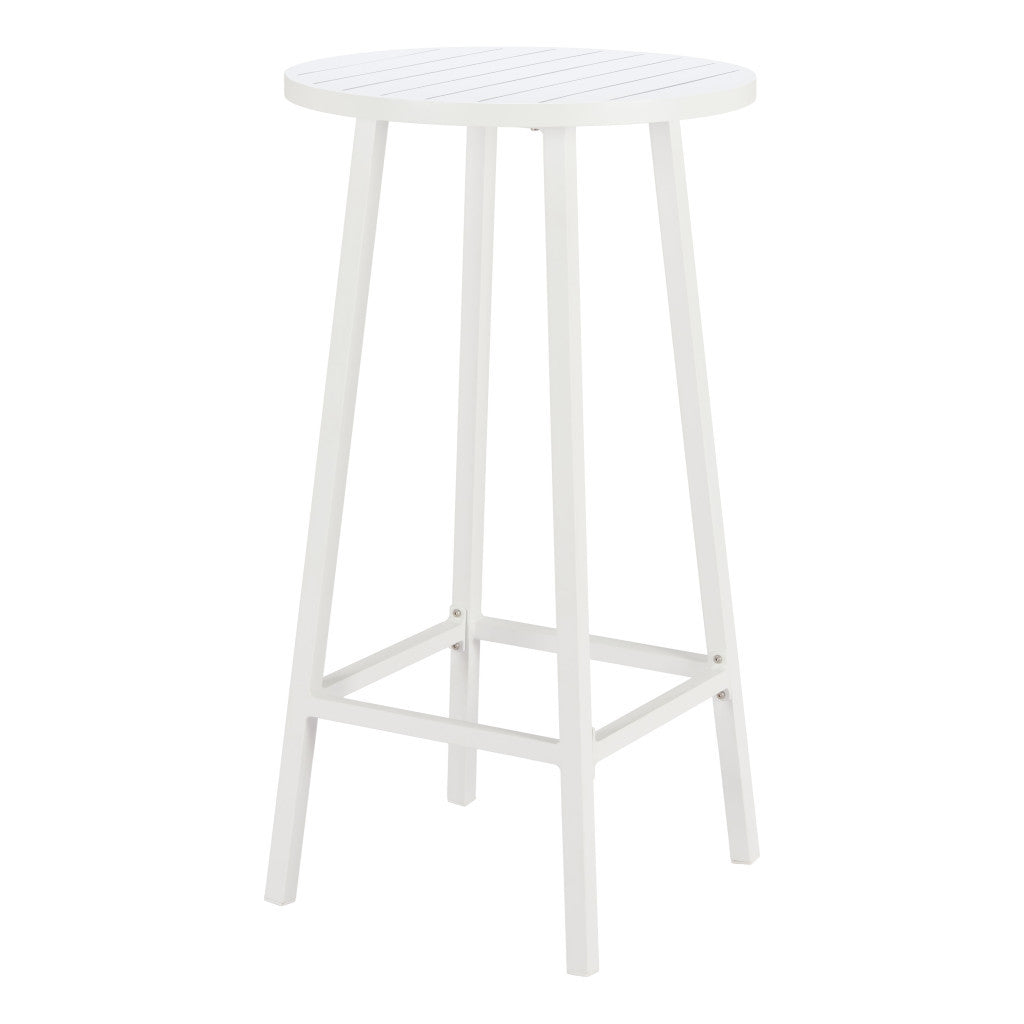 24" White Aluminum Rounded Bar Table