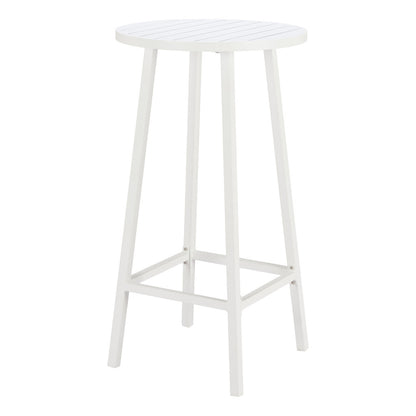 24" White Aluminum Rounded Bar Table