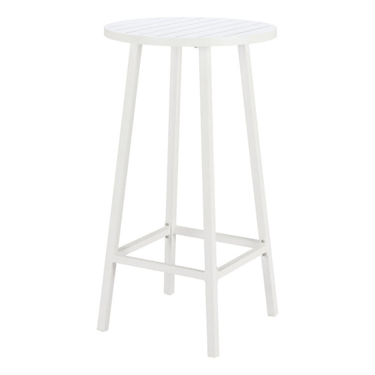 24" White Aluminum Rounded Bar Table