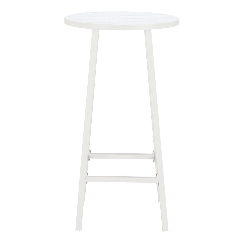 24" White Aluminum Rounded Bar Table