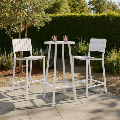 24" White Aluminum Rounded Bar Table
