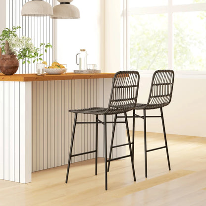 HOMCOM Set of 4 Rattan Barstools