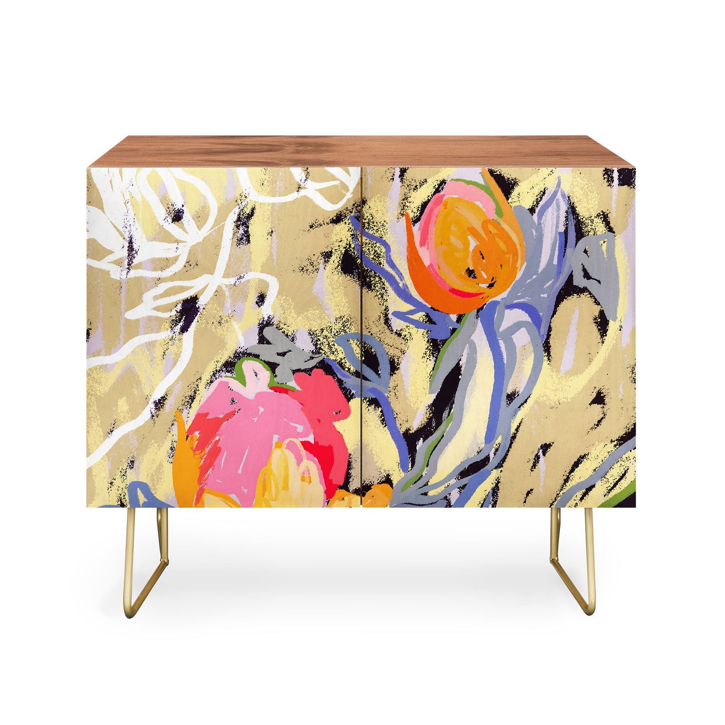83 oranges blooms in the butter forest cabinet credenza