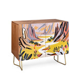 83 oranges lavender mountains credenza cabinet