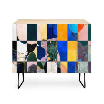 83 oranges luxe checkerboard cabinet credenza
