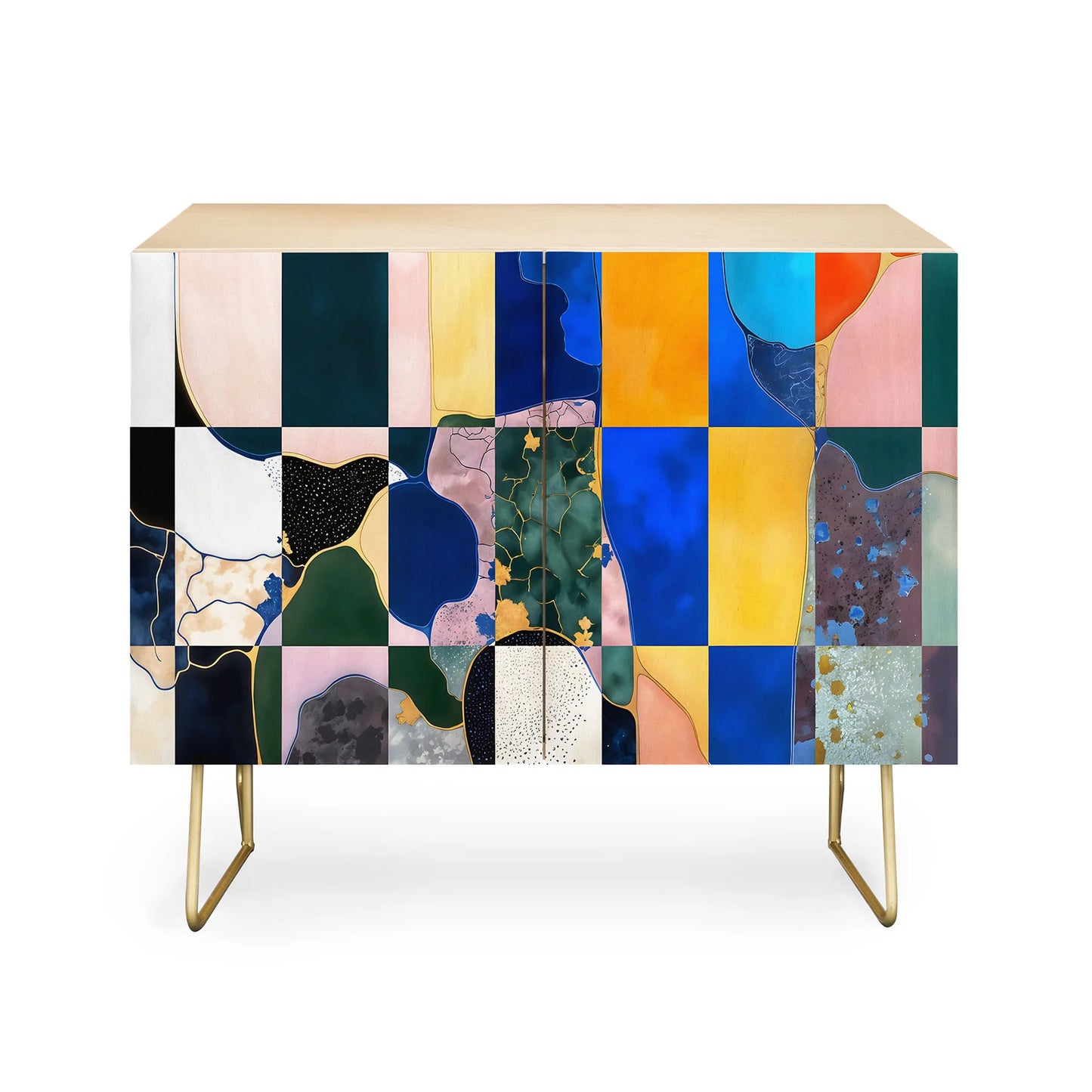 83 oranges luxe checkerboard cabinet credenza