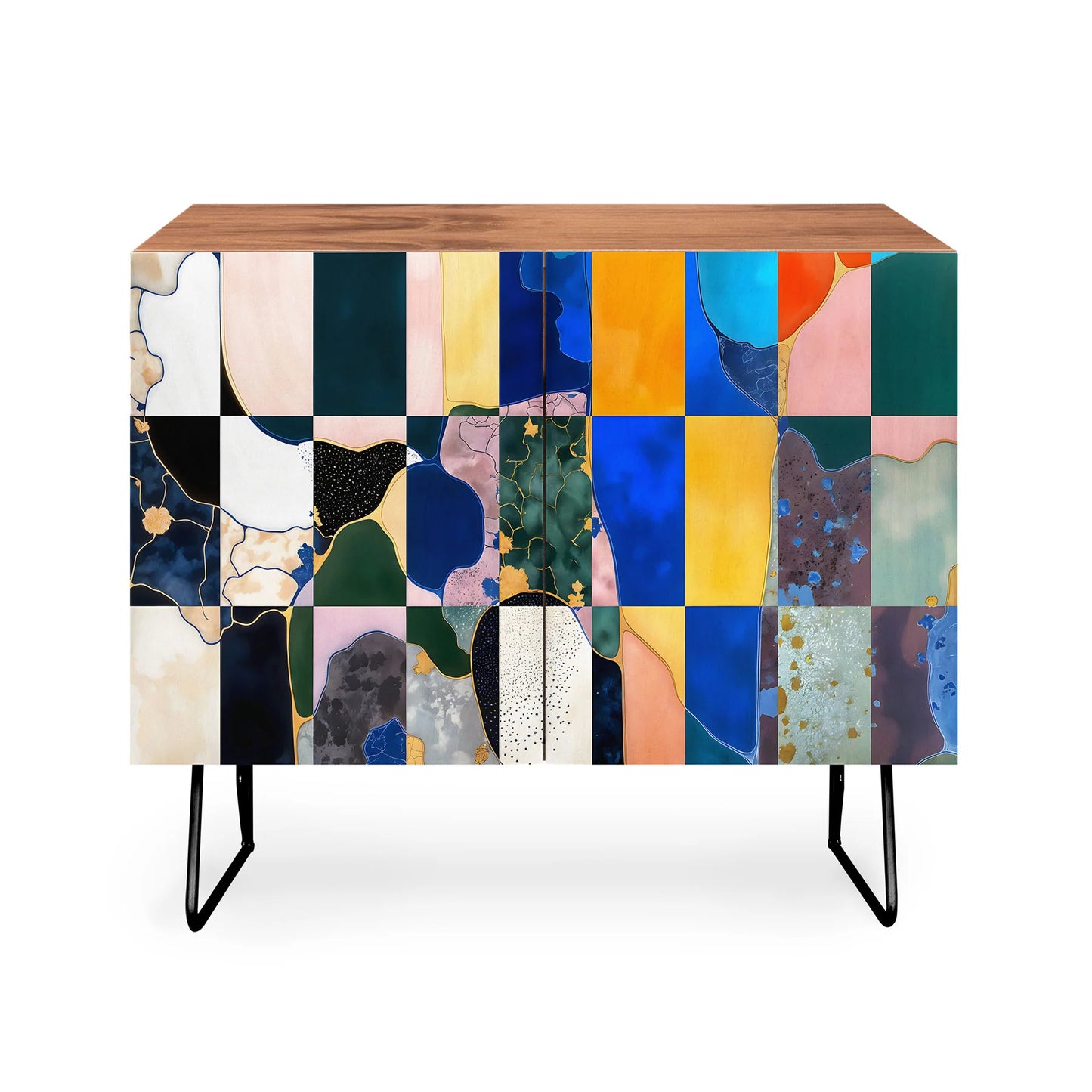 83 oranges luxe checkerboard cabinet credenza