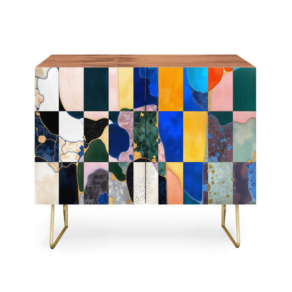 83 oranges luxe checkerboard cabinet credenza