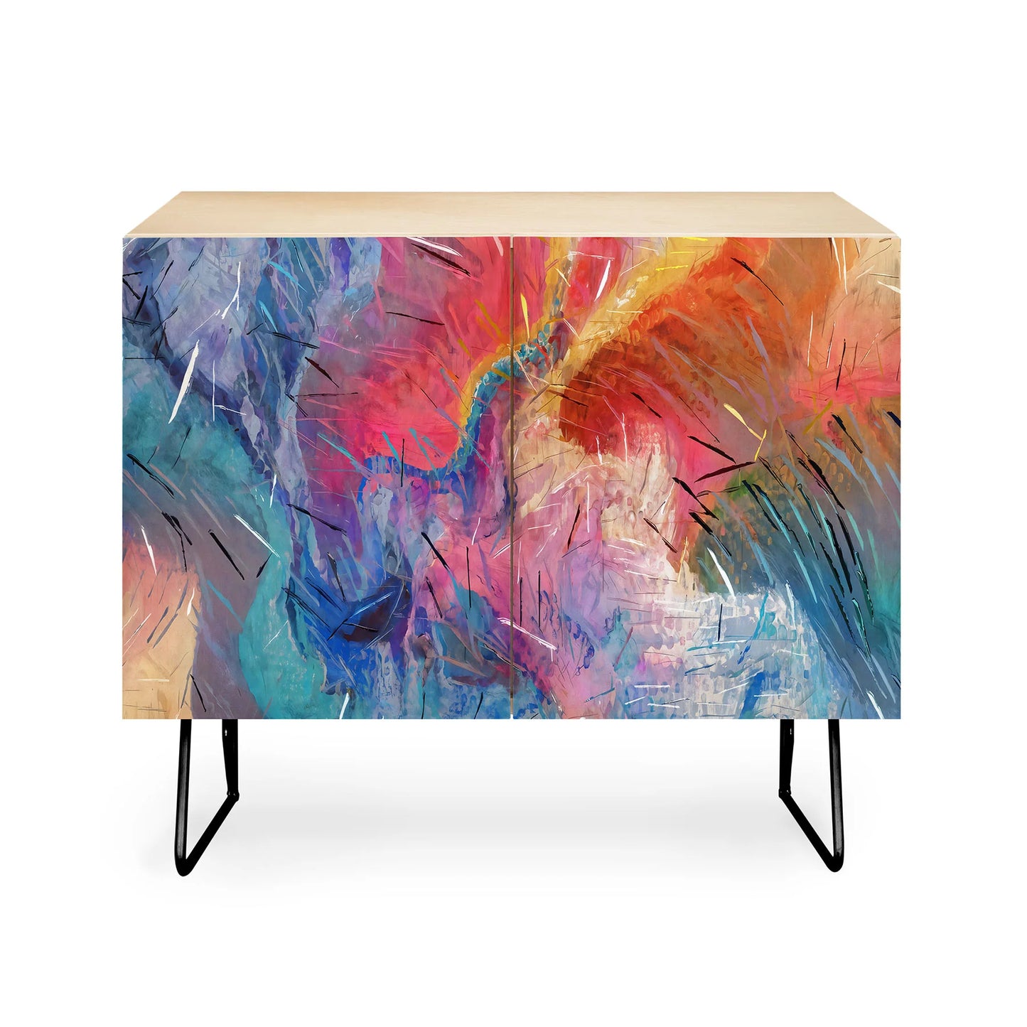 83 oranges soul driven abstraction cabinet credenza