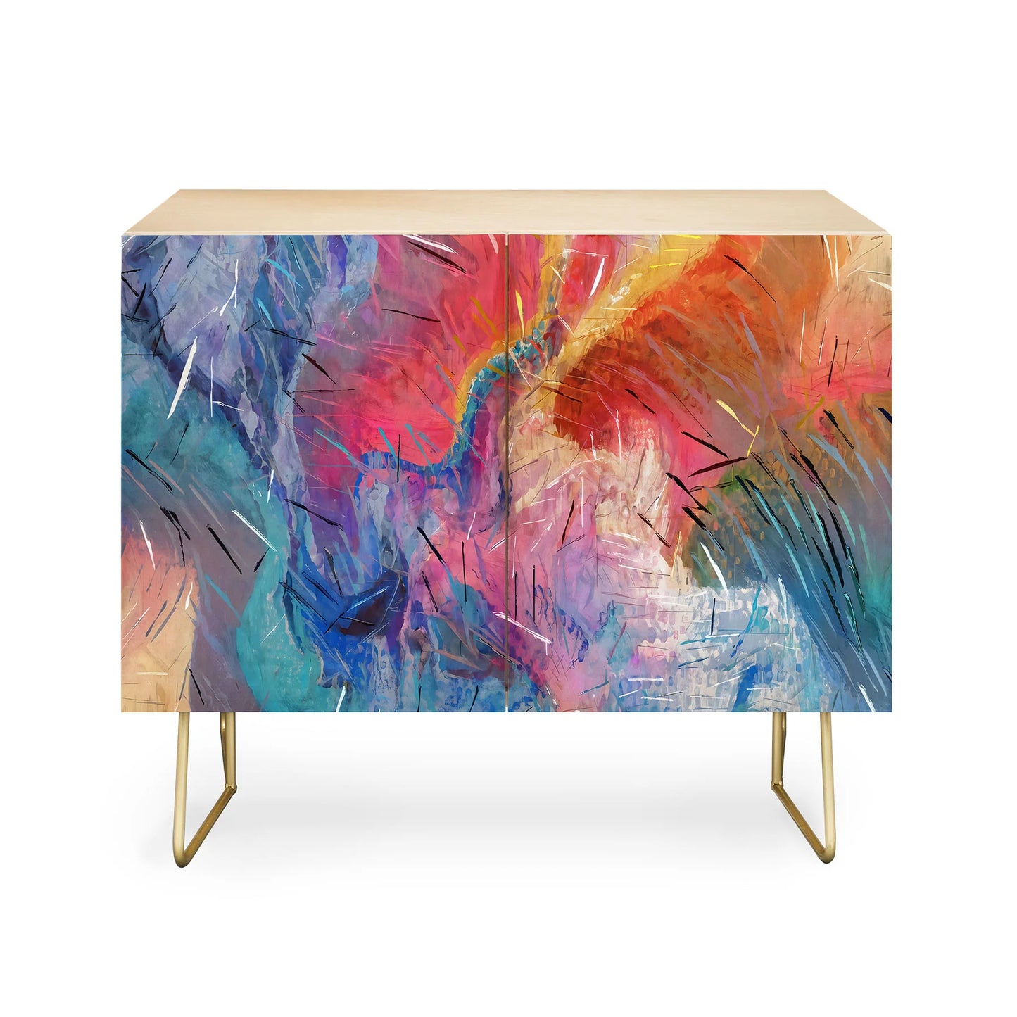 83 oranges soul driven abstraction cabinet credenza