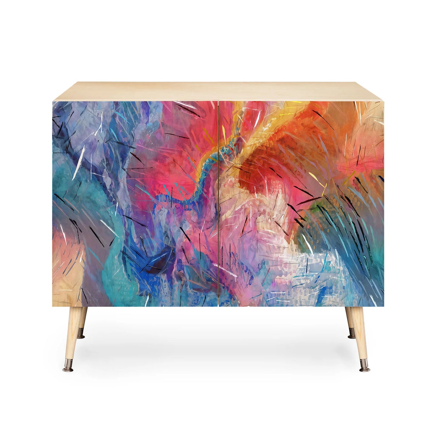 83 oranges soul driven abstraction cabinet credenza
