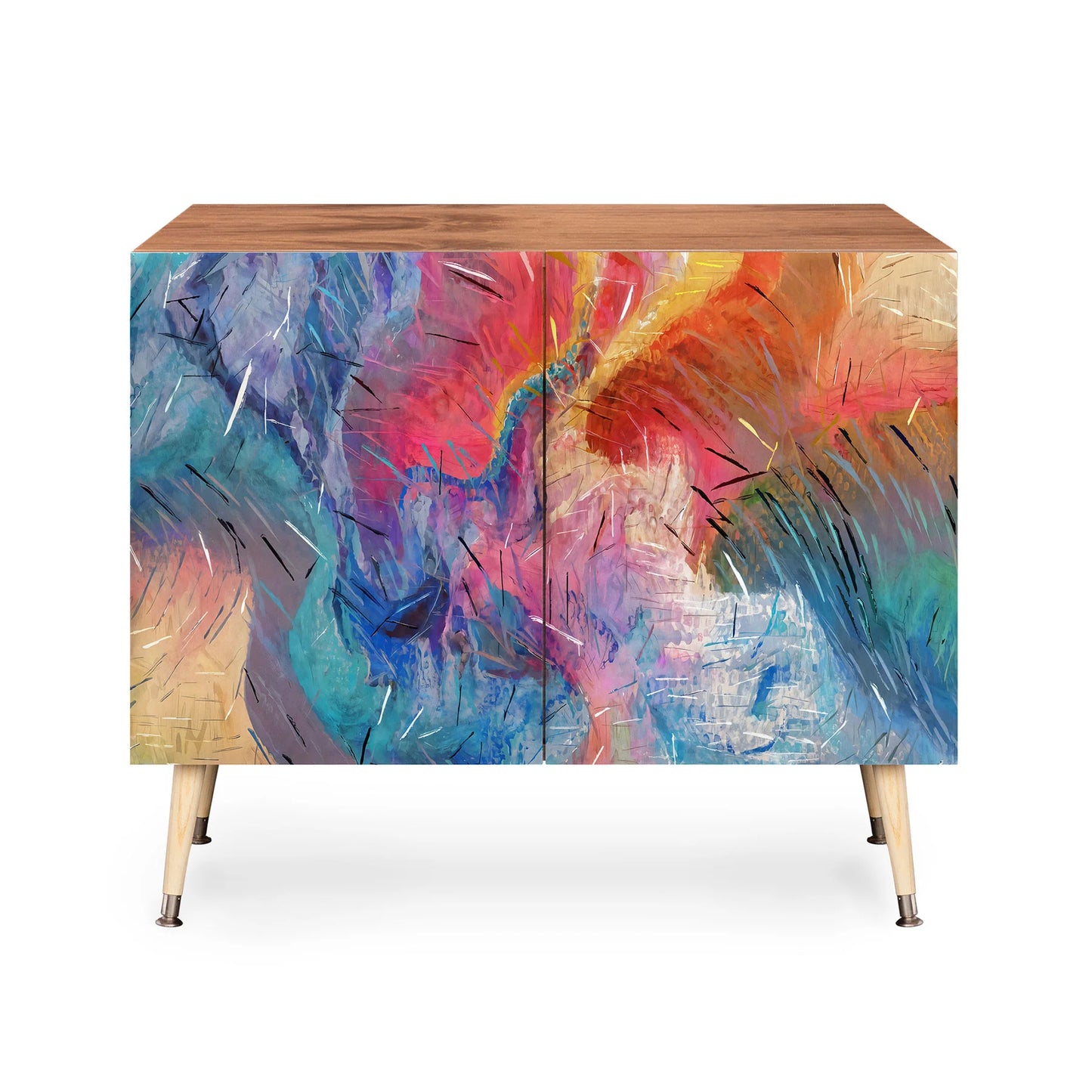 83 oranges soul driven abstraction cabinet credenza