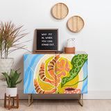  83 oranges tiger prawns shrimp cabinet credenza