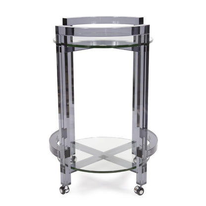 Smoked Acrylic Bar Cart