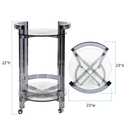 Smoked Acrylic Bar Cart