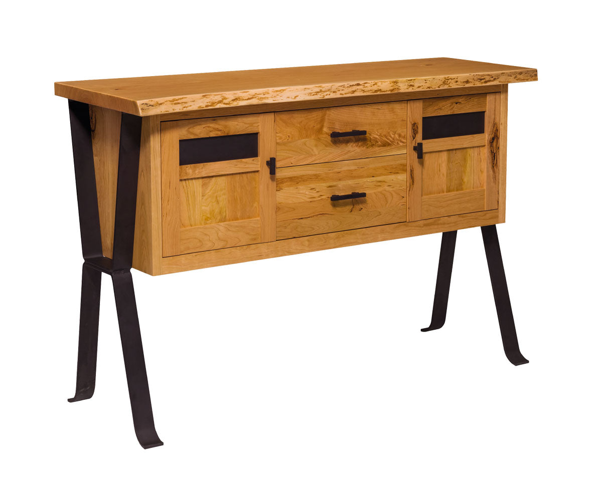 Live Edge Server with Double Curved Base