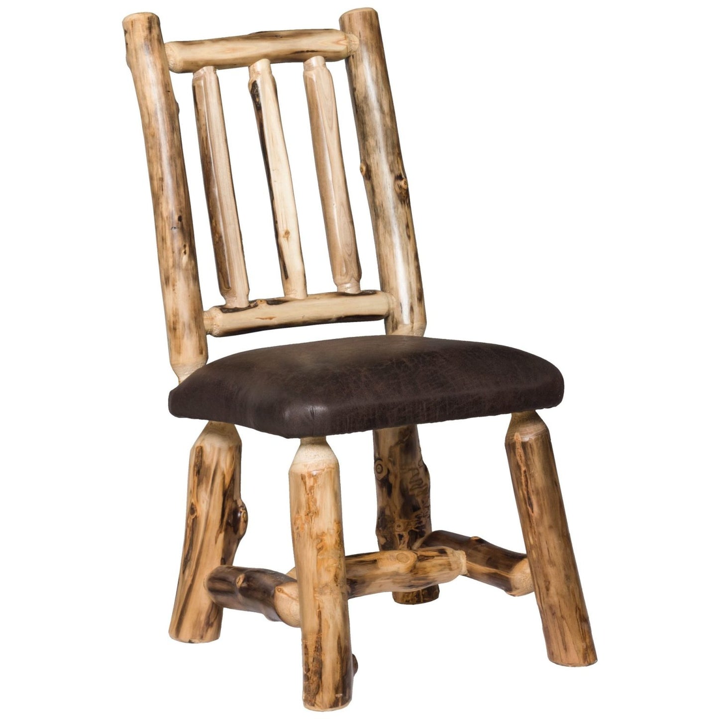 Set of 2 Rustic Aspen Upholstered Dining Chairs