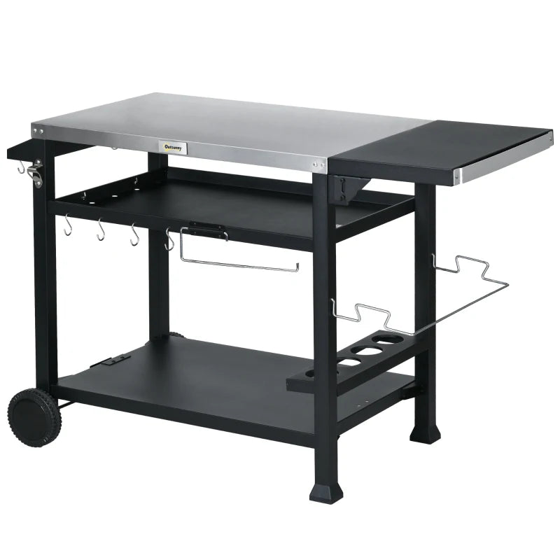 Outsunny 3-Shelf Outdoor Grill Cart Table