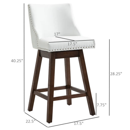 HOMCOM 28" Swivel Bar Height Bar Stools Set