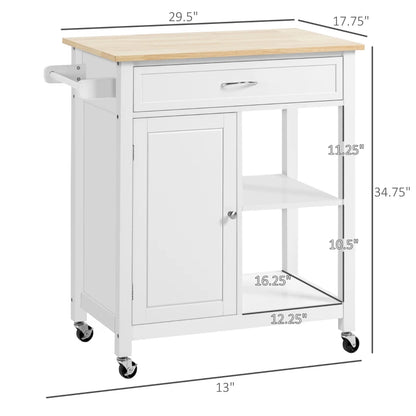 HOMCOM Kitchen Island Cart
