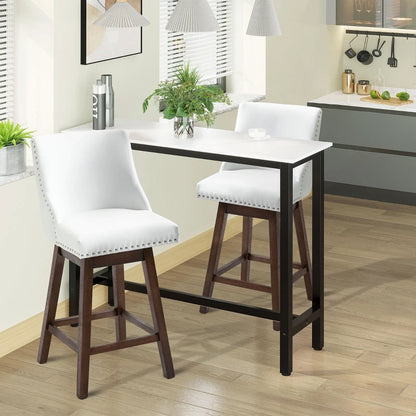 HOMCOM 28" Swivel Bar Height Bar Stools Set