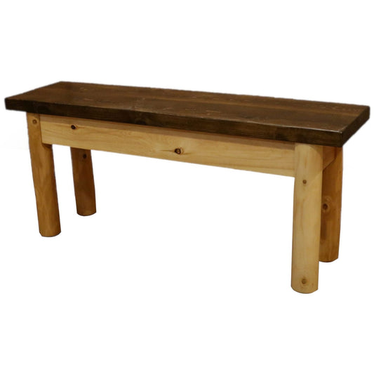 White Cedar Log Mountain Dining Bench