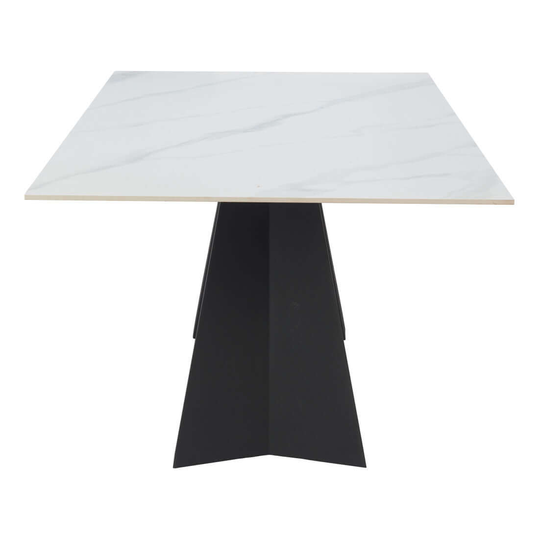 79" White and Black Sintered Double Pedestal Base Dining Table
