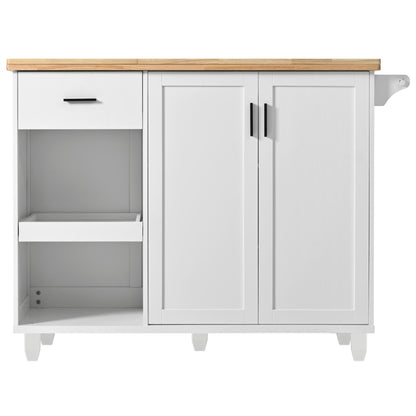Kitchen Island Cart with Foldable Countertop