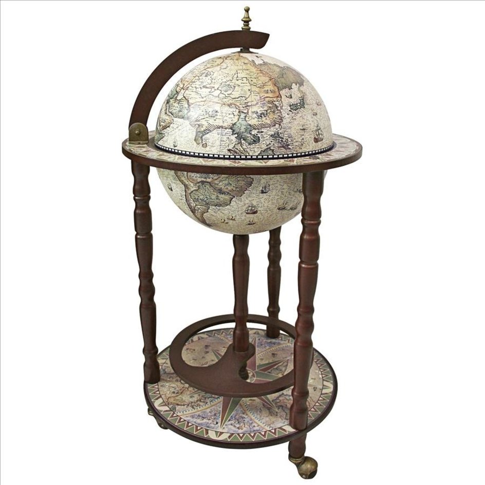 Sixteenth Century Crema Durata Globe Bar Cabinet