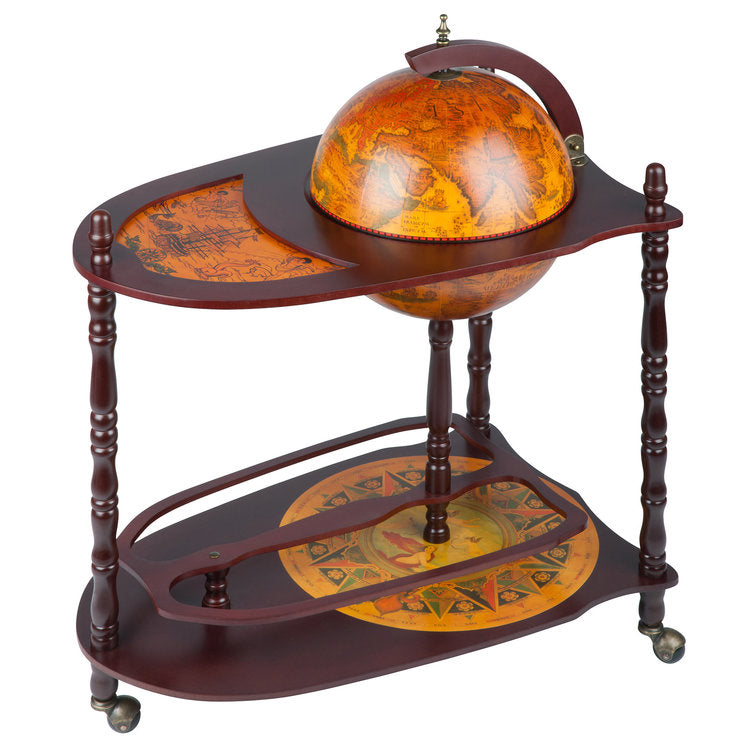 Old World Italian Replica Globe Bar Cart