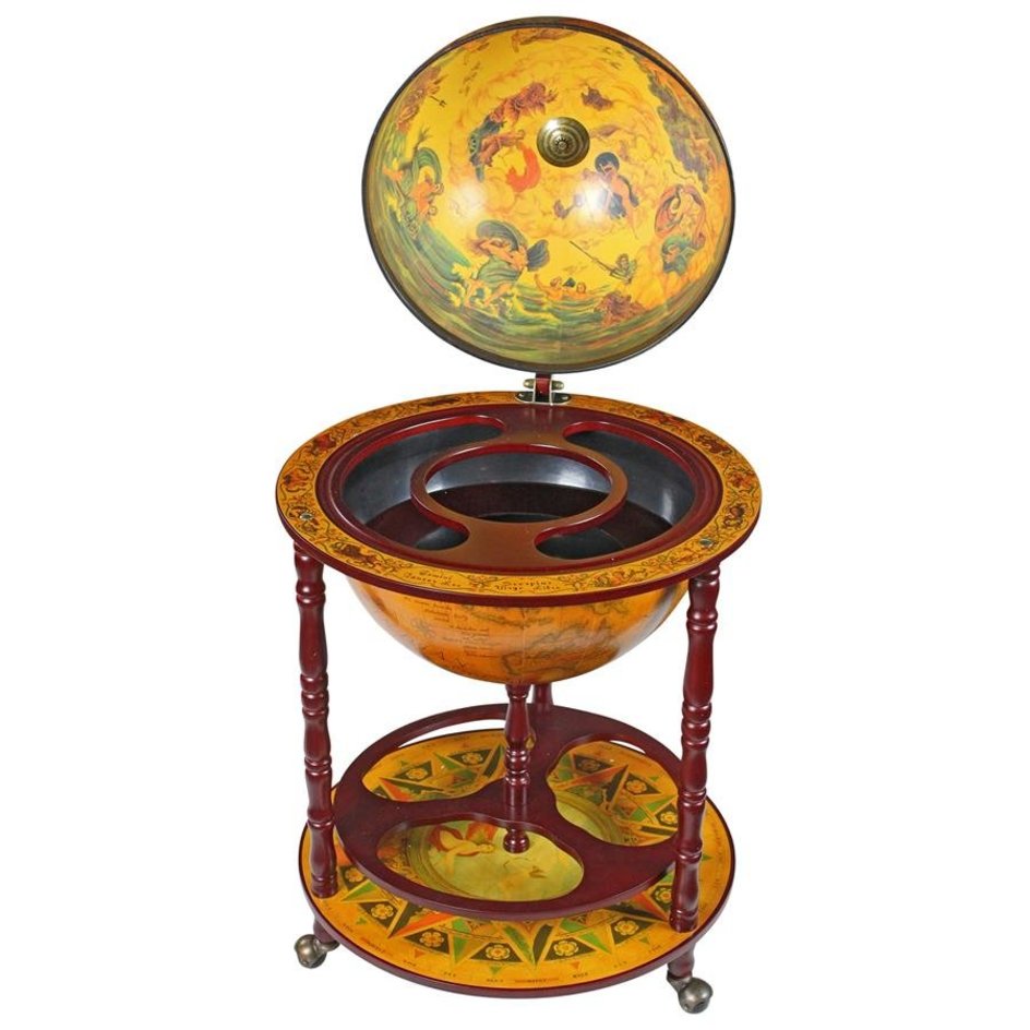 Sixteenth-Century Italian Replica Globe Bar Cabinet