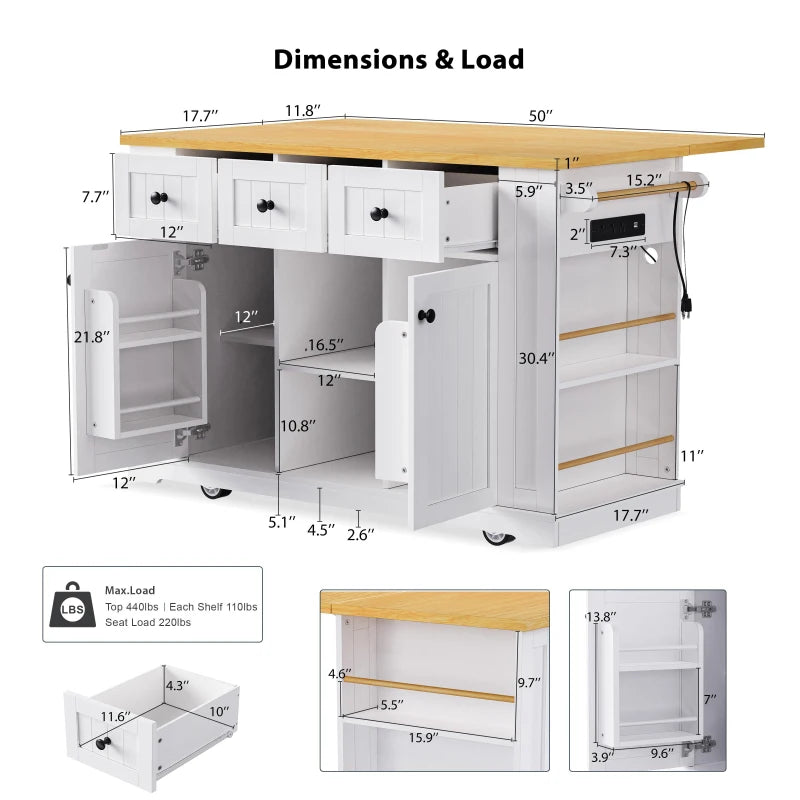 Kitchen Island with Internal Racks