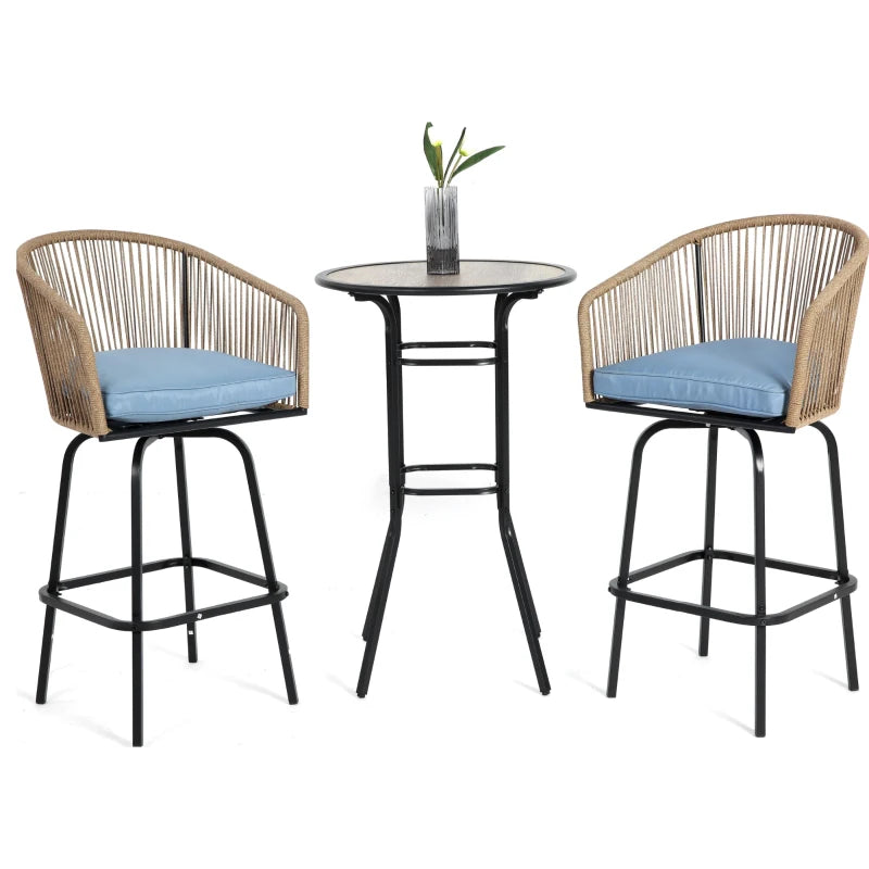 3-Piece Outdoor Bar Set with Ecoating Technology
