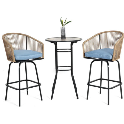 3-Piece Outdoor Bar Set with Ecoating Technology