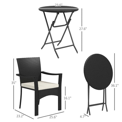 Outdoor Patio Wicker Bistro Furniture Set