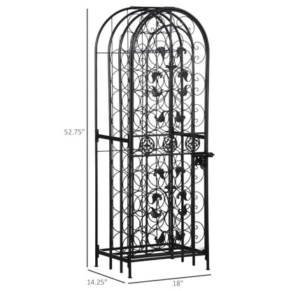 HOMCOM 45 Bottle Wrought Iron Wine Rack