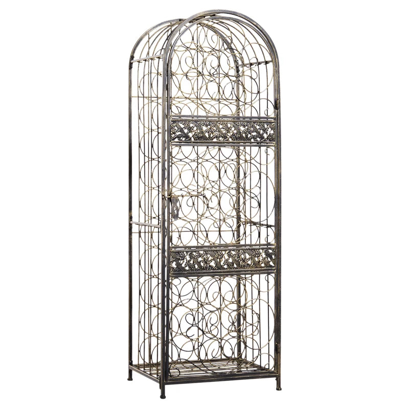 HOMCOM 45 Bottle Wrought Iron Wine Rack