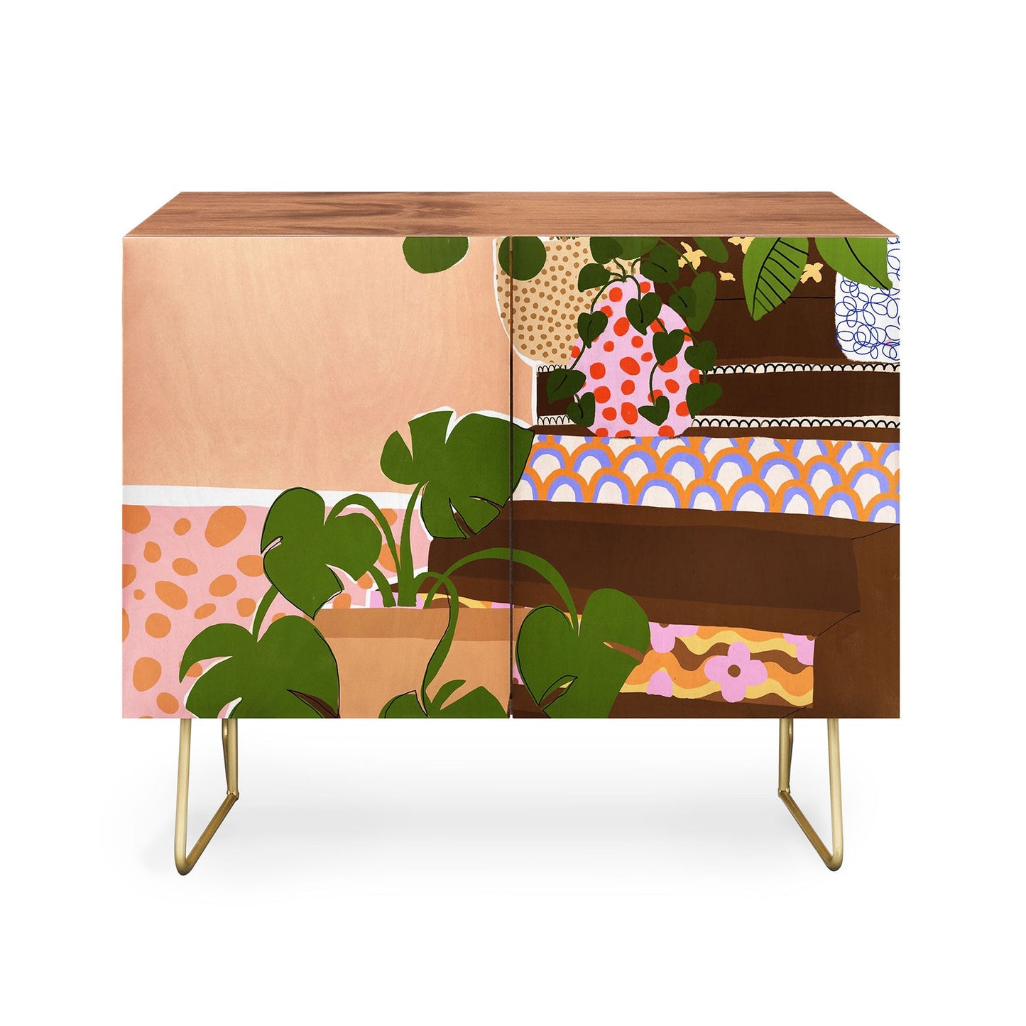 Alja horvat bohemian stairs cabinet credenza