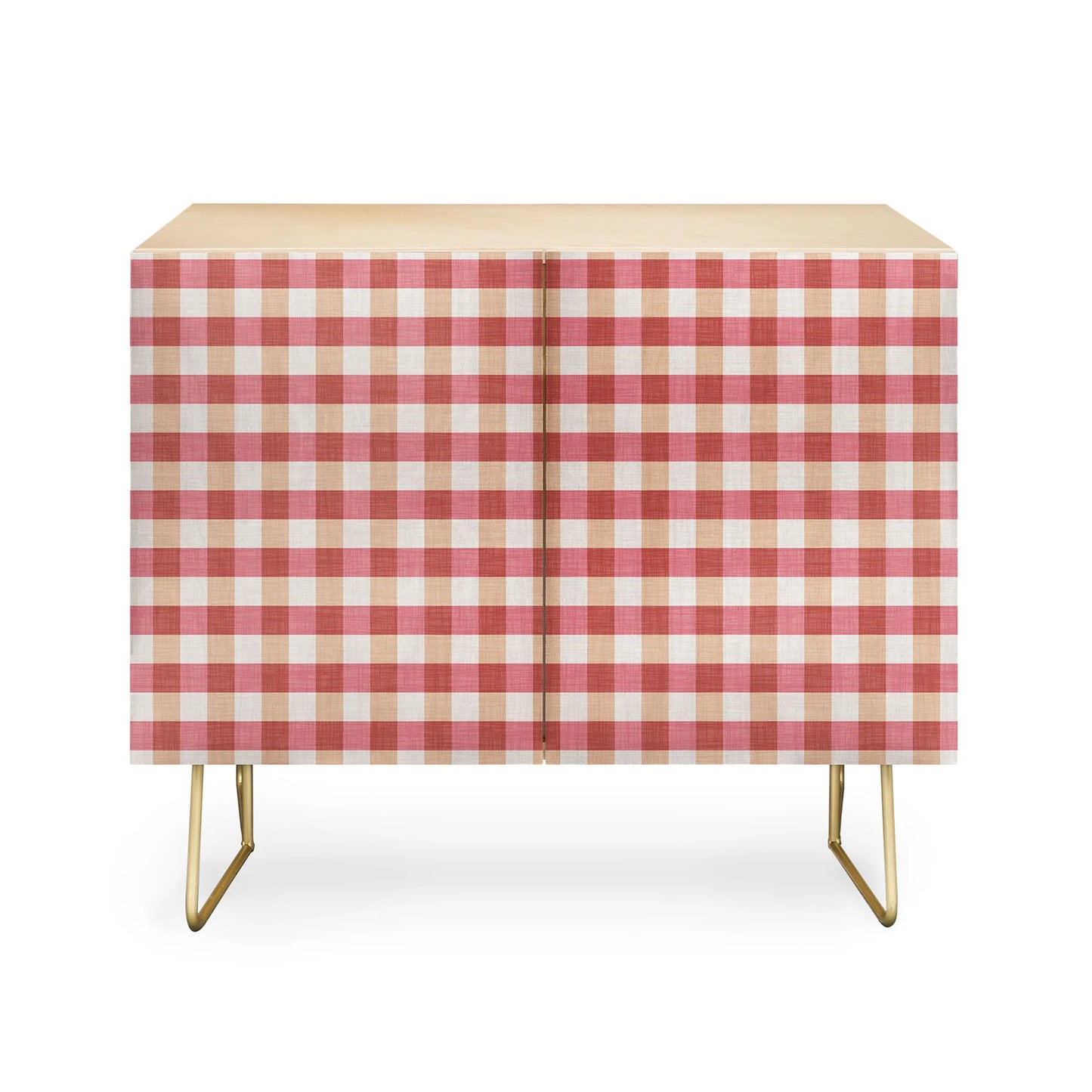 Avenie cozy gingham cabinet credenza